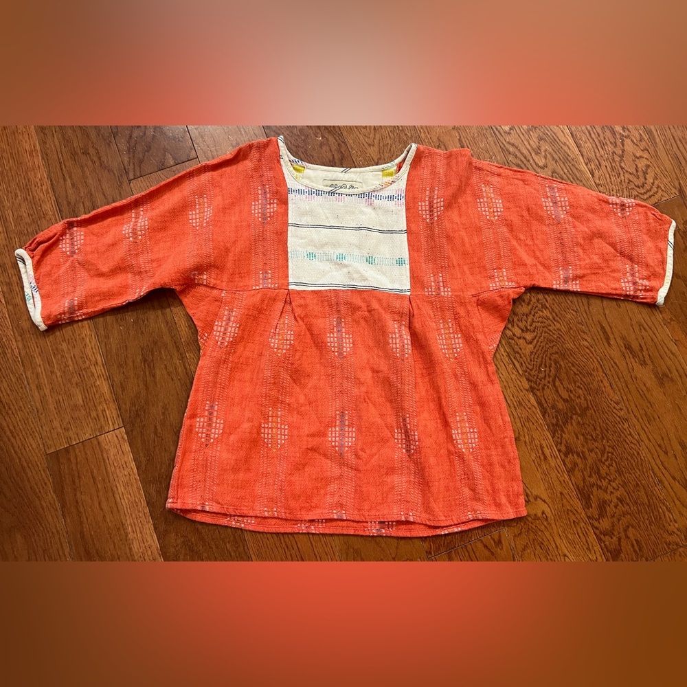 Ace & Jig Orange and Cream Blouse Tee